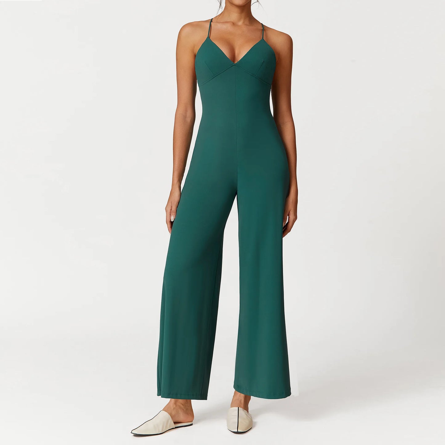 Mulheres perna larga com decote em v ginásio terno de fitness sexy alargamento leggings macacões uma peça treino yoga conjunto playsuit bodysuit roupas ativas