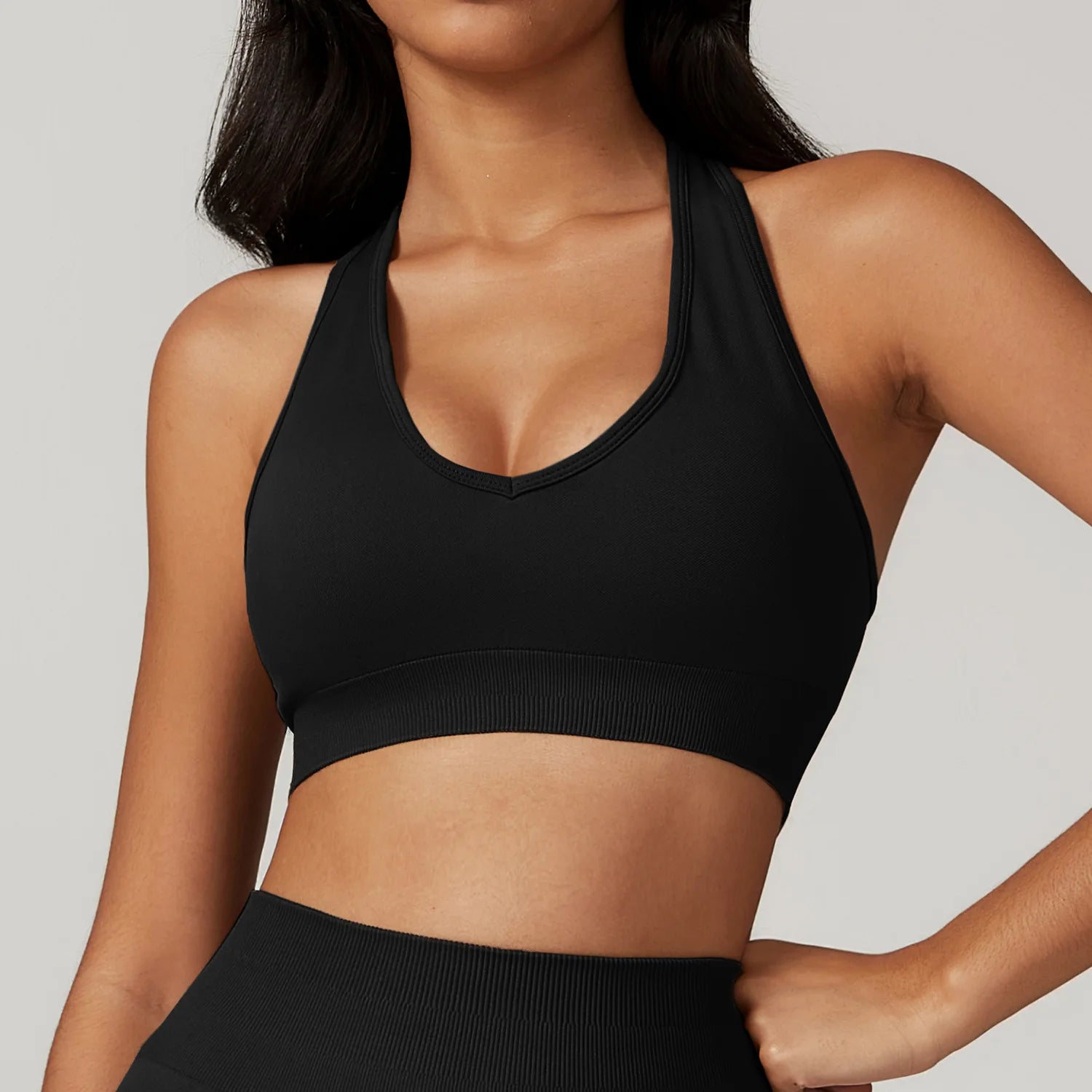 Roupa interior esportiva sem costura para mulheres, Sutiã de treino, Push Up Top, Fitness Yoga Bra, Colete respirável, Gym Wear