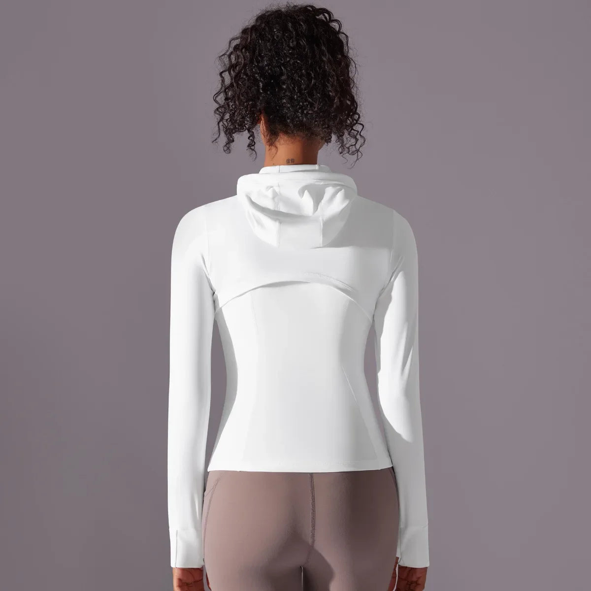 Jaqueta de treino com zíper com capuz feminina atlética, leve, corrida, ioga, pista, roupas de ginástica, blusa esportiva, pulôver, roupas