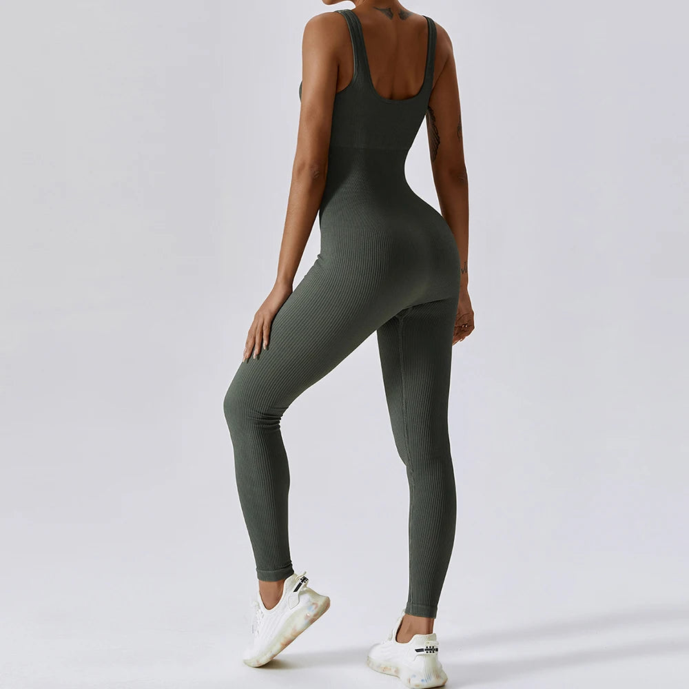 Primavera sem costura terno de yoga de uma peça dança barriga aperto conjunto de treino de fitness estiramento bodysuit roupas de ginásio push up roupas esportivas