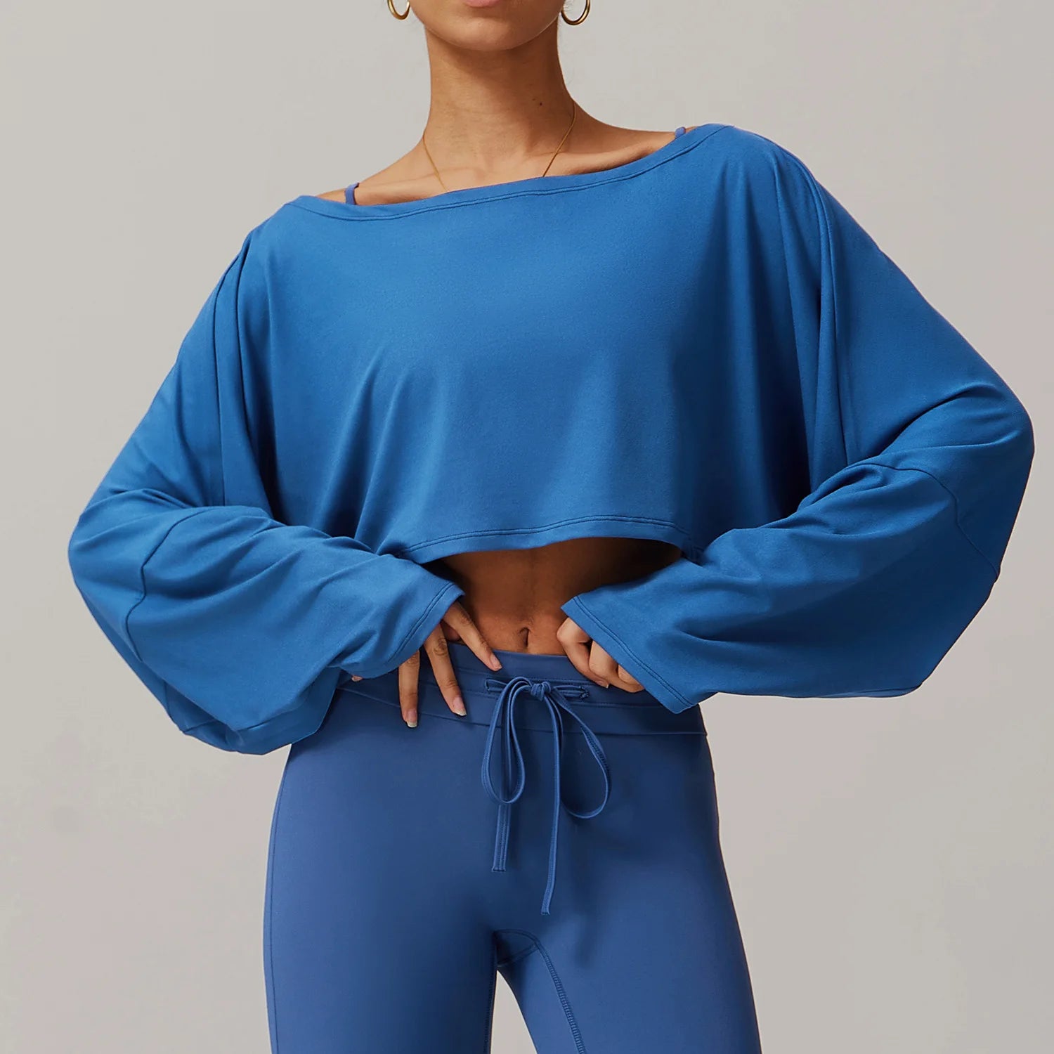 Novo fitness esportes manga longa solta topo feminino um ombro manga morcego outerwear casual versátil manga longa yoga hoodie