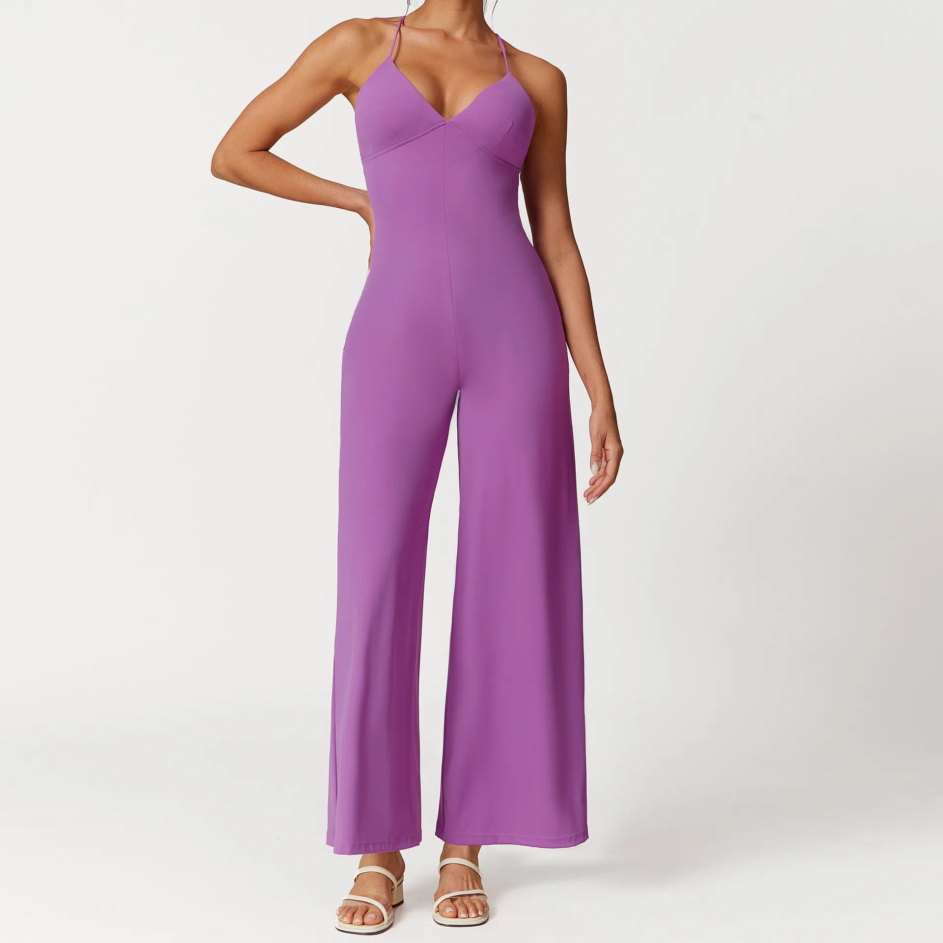 Mulheres perna larga com decote em v ginásio terno de fitness sexy alargamento leggings macacões uma peça treino yoga conjunto playsuit bodysuit roupas ativas