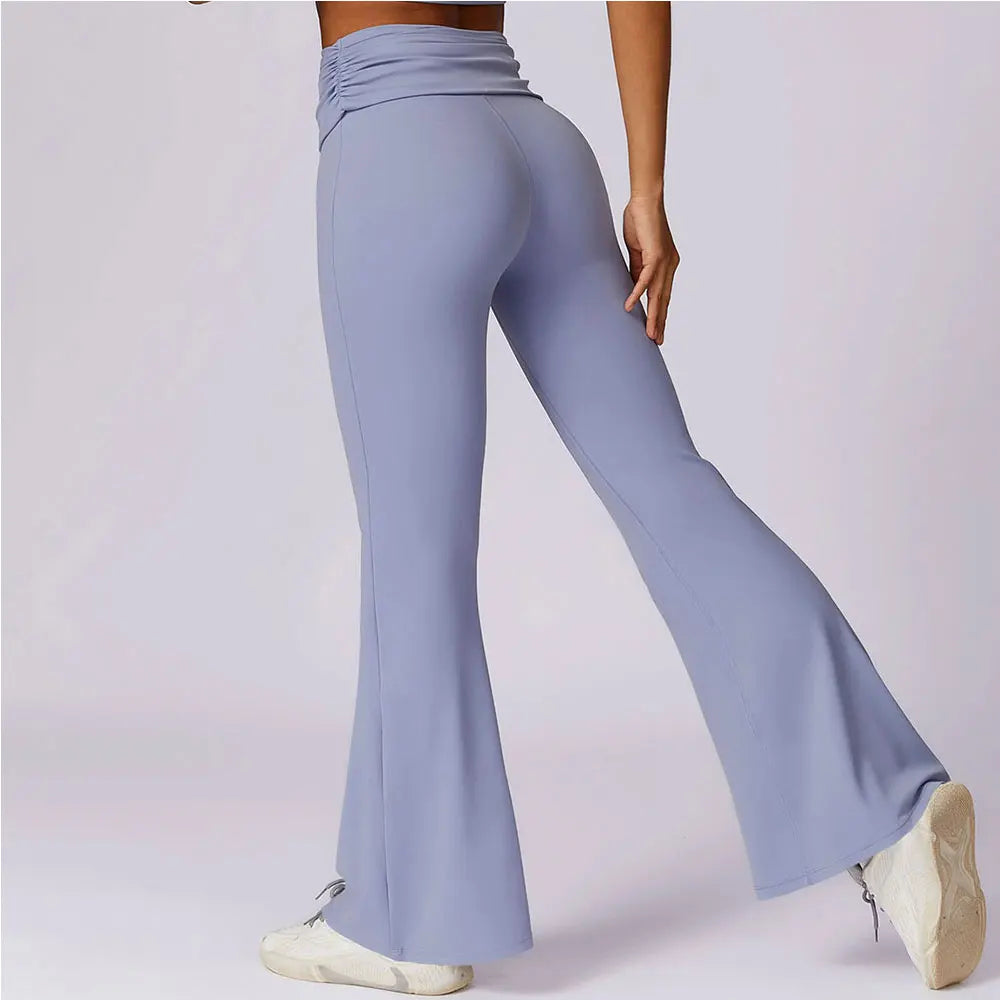 Calças de Yoga Flare para Mulheres, Cintura Alta, Perna Larga, Leggings Alargamento, Treino De Ginástica, Corrida, Fitness, Esportes, Calça Larga, Calças De Dança Latina