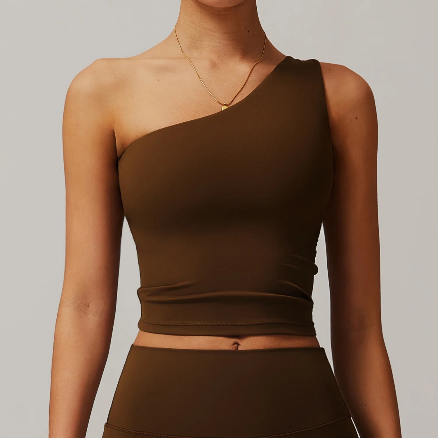 Sutiã de ombro único feminino yoga sutiã esportivo respirável à prova de choque ginásio treino fitness push up superior correndo colete esportivo roupa interior