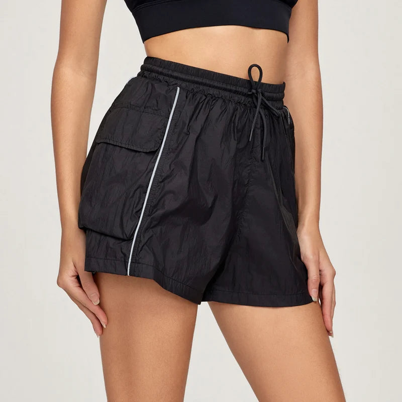 VITALINOVO Shorts de corrida atlético feminino 2 em 1, cintura alta, treino, casual, academia, suor, malha, forro confortável, bolsos, desportivo