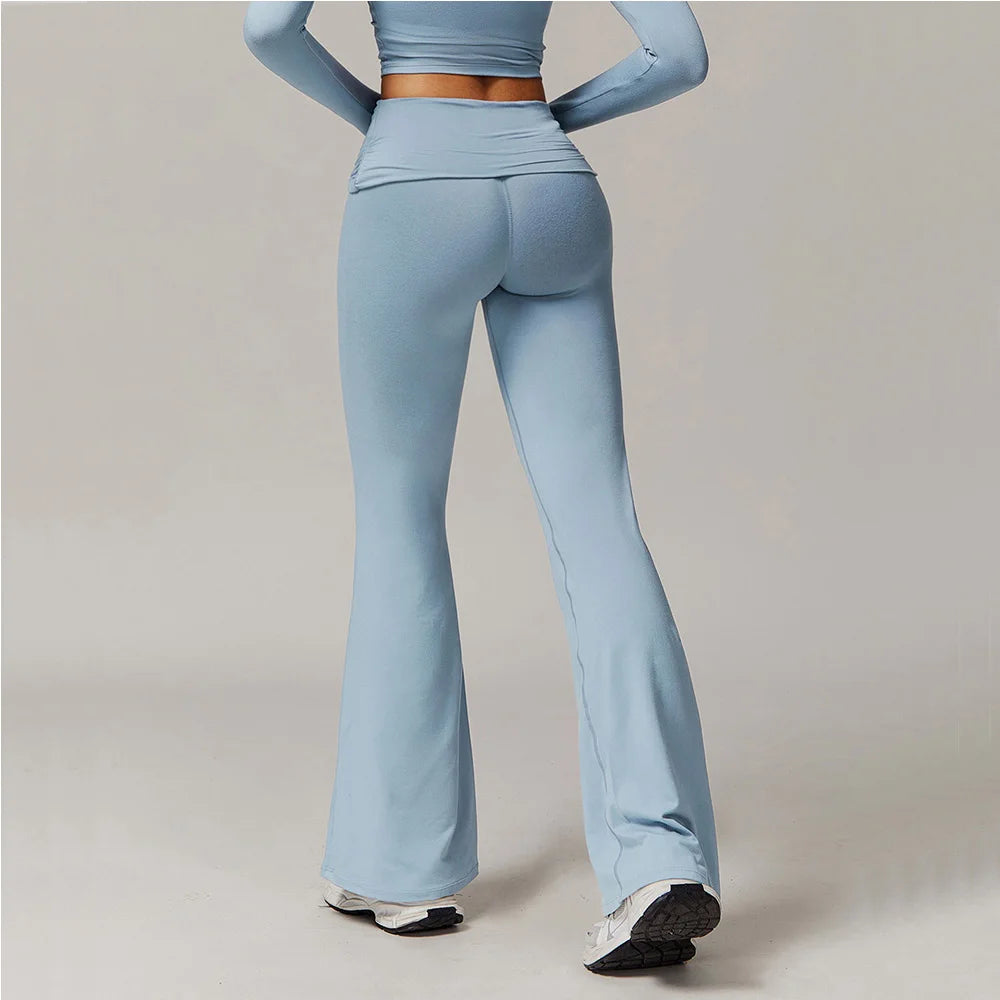 Mulheres yoga bell-bottoms leggings collants ginásio leggings calças esportivas cintura alta calças de perna larga leggings de fitness treino correndo pant