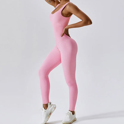 Primavera sem costura terno de yoga de uma peça dança barriga aperto conjunto de treino de fitness estiramento bodysuit roupas de ginásio push up roupas esportivas