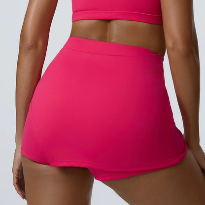 Mulheres esporte shorts cintura alta saia curta push up treino curto sexy controle de barriga yoga collants fitness hip levantamento roupas esportivas