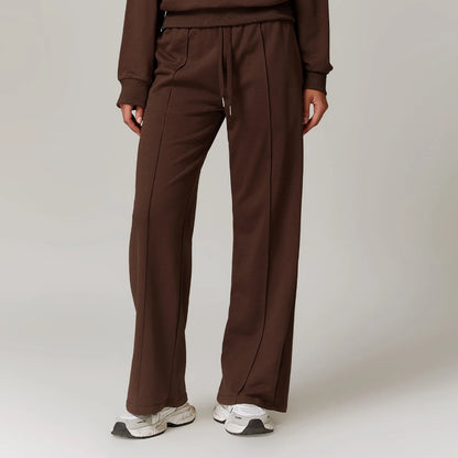 Calça esportiva feminina de cintura alta, ajuste solto, perna reta, calça casual com bolsos, corrida, inverno, nova