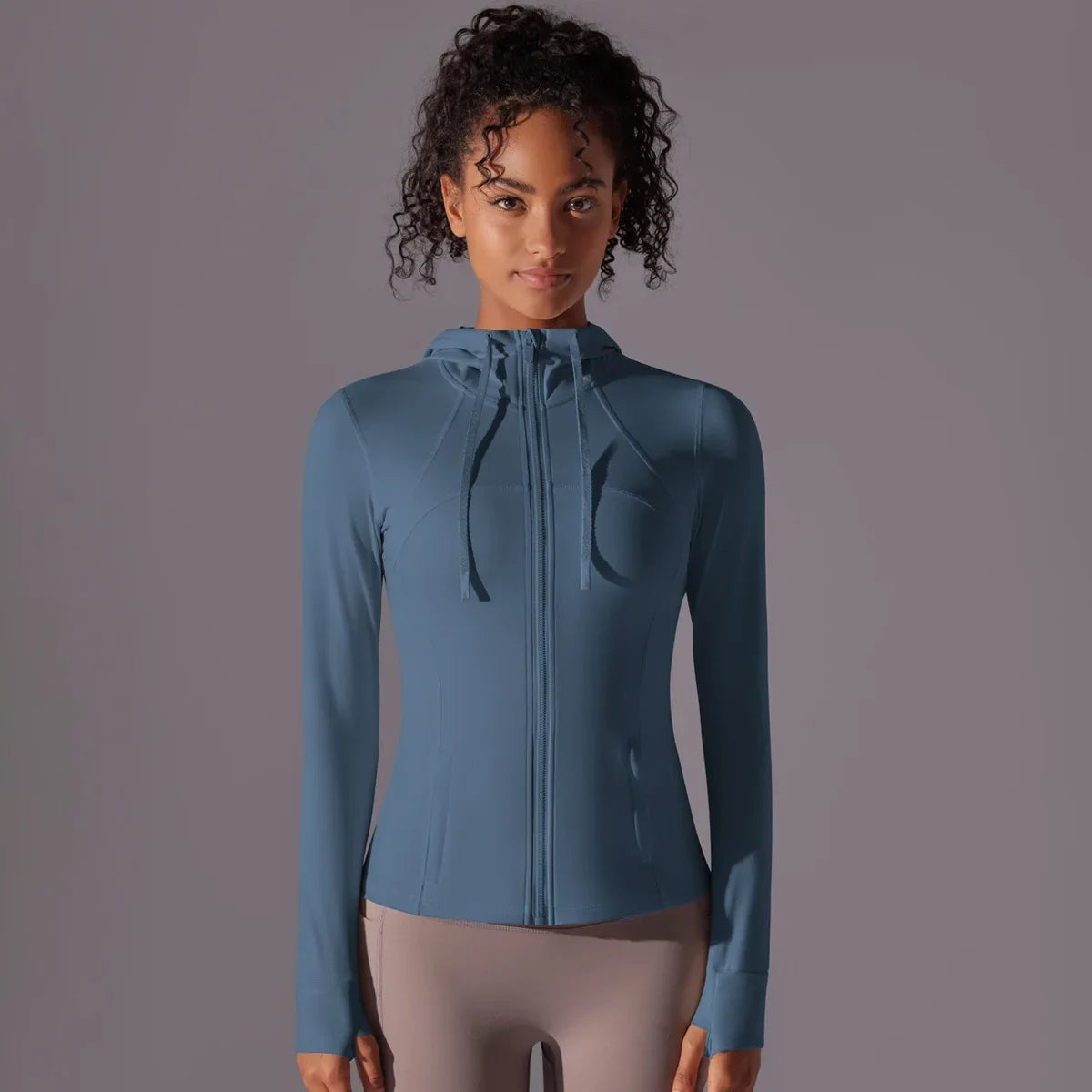 Jaqueta de treino com zíper com capuz feminina atlética, leve, corrida, ioga, pista, roupas de ginástica, blusa esportiva, pulôver, roupas