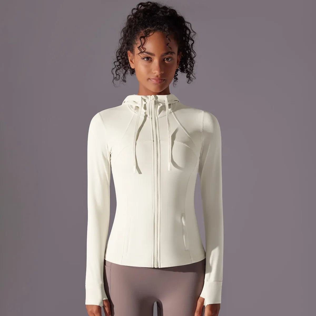 Jaqueta de treino com zíper com capuz feminina atlética, leve, corrida, ioga, pista, roupas de ginástica, blusa esportiva, pulôver, roupas