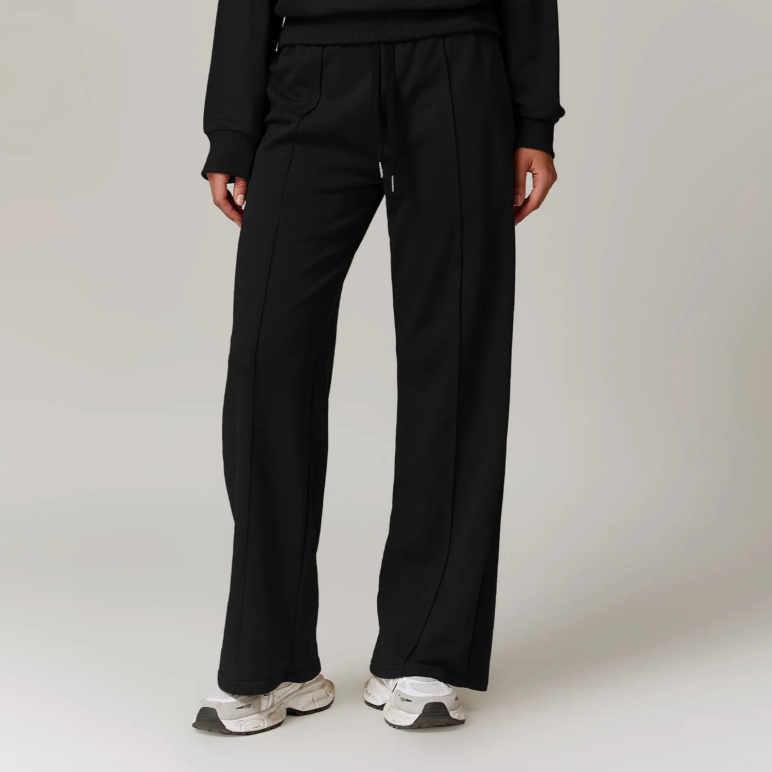 Calça esportiva feminina de cintura alta, ajuste solto, perna reta, calça casual com bolsos, corrida, inverno, nova