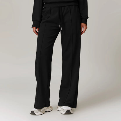 Calça esportiva feminina de cintura alta, ajuste solto, perna reta, calça casual com bolsos, corrida, inverno, nova