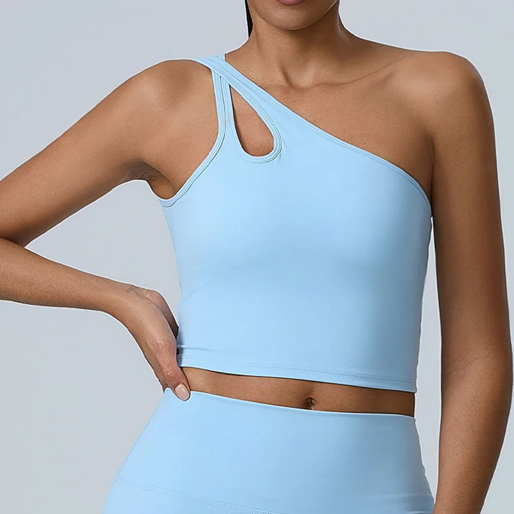 Sutiã esportivo de treino feminino push up sutiãs de fitness um ombro à prova de choque sutiã de yoga preto branco yoga roupa interior correndo sutiã sexy colete