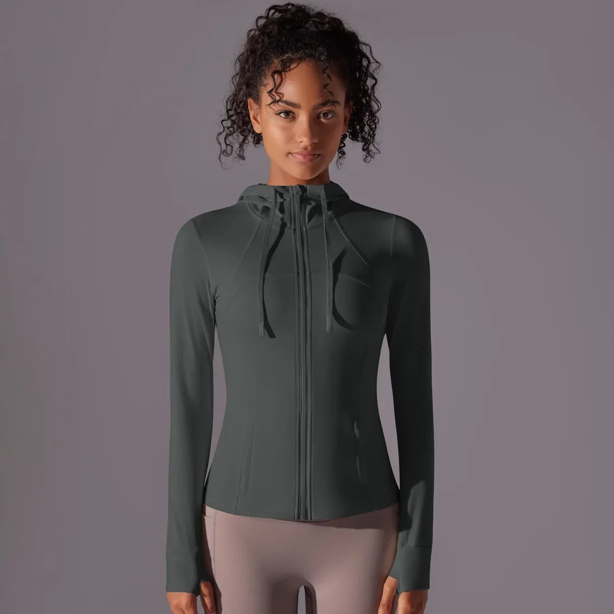 Jaqueta de treino com zíper com capuz feminina atlética, leve, corrida, ioga, pista, roupas de ginástica, blusa esportiva, pulôver, roupas