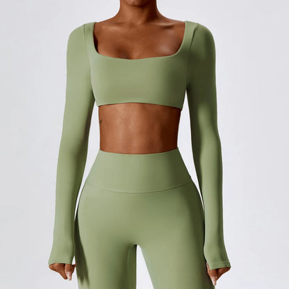 Sexy camisas de yoga topo de colheita mangas compridas camisas para mulheres yoga esportes fitness ginásio roupas treino topos camisas esportivas