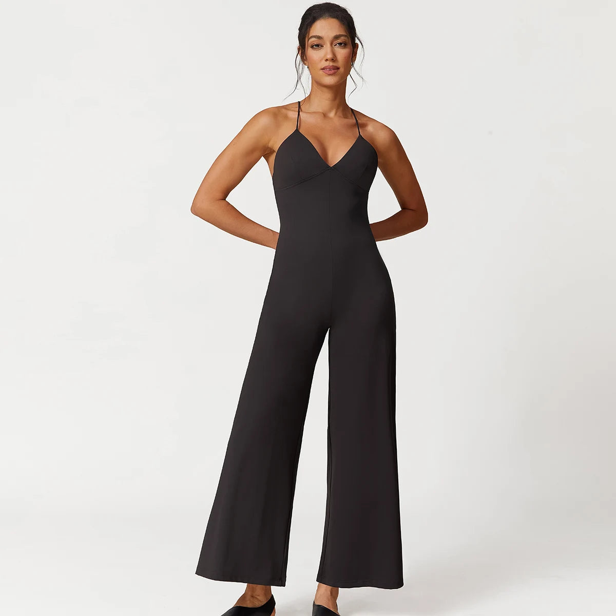 Mulheres perna larga com decote em v ginásio terno de fitness sexy alargamento leggings macacões uma peça treino yoga conjunto playsuit bodysuit roupas ativas