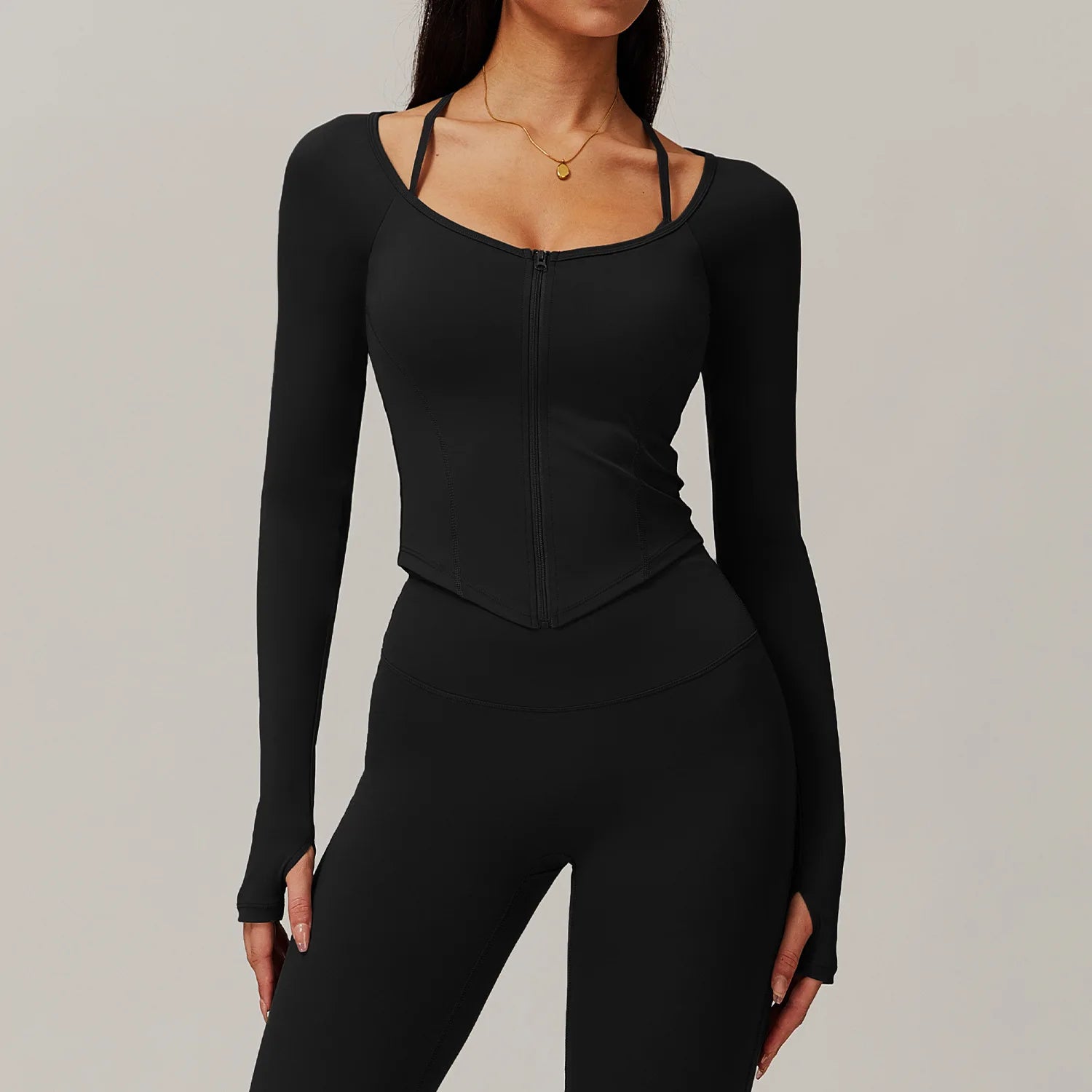 Mulheres yoga camisetas com zíper esportes topo manga longa ginásio treino correndo camisas sexy umbigo exposto secagem rápida fitness ginásio esporte wear