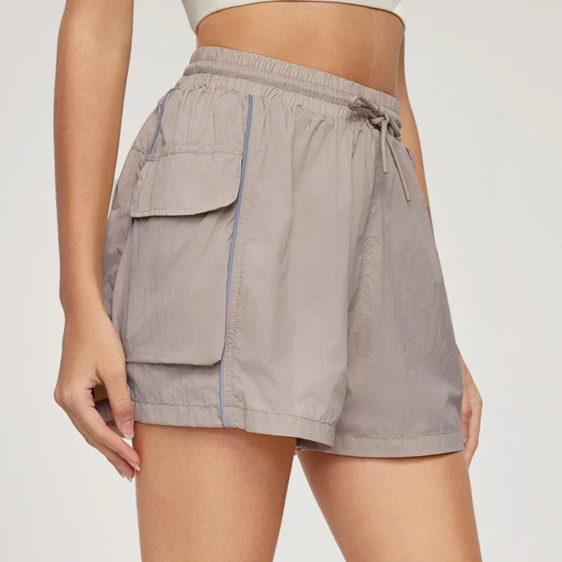 VITALINOVO Shorts de corrida atlético feminino 2 em 1, cintura alta, treino, casual, academia, suor, malha, forro confortável, bolsos, desportivo