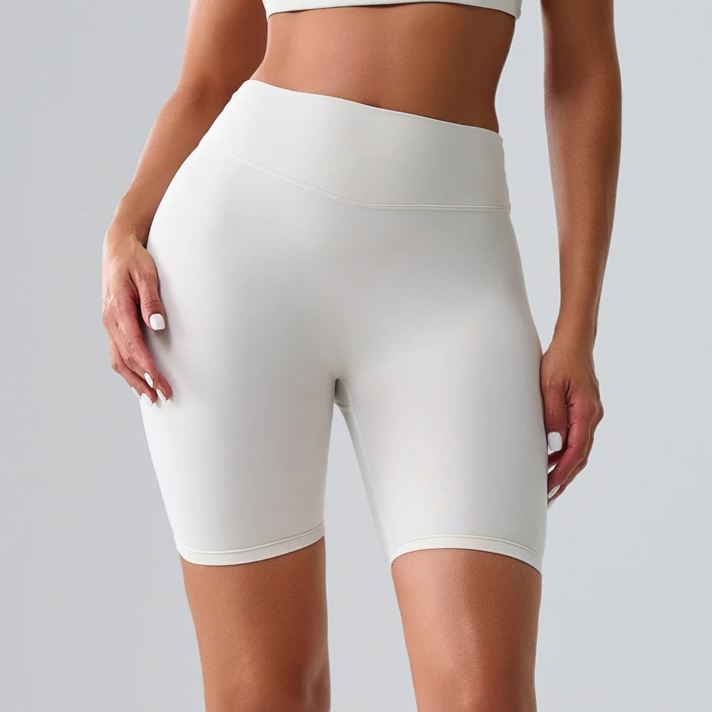 Mulheres esportes biker shorts mulheres cintura alta yoga shorts ciclismo shorts push up leggings de fitness controle de barriga yoga shorts finos