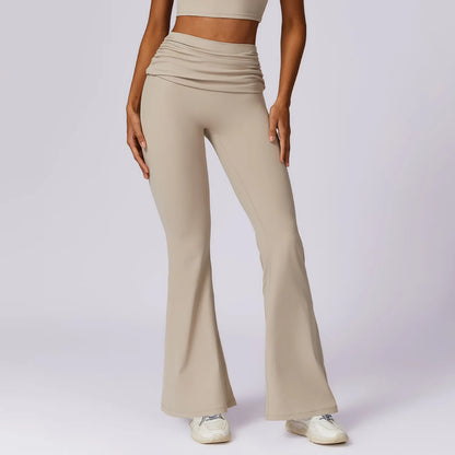 Calças de Yoga Flare para Mulheres, Cintura Alta, Perna Larga, Leggings Alargamento, Treino De Ginástica, Corrida, Fitness, Esportes, Calça Larga, Calças De Dança Latina