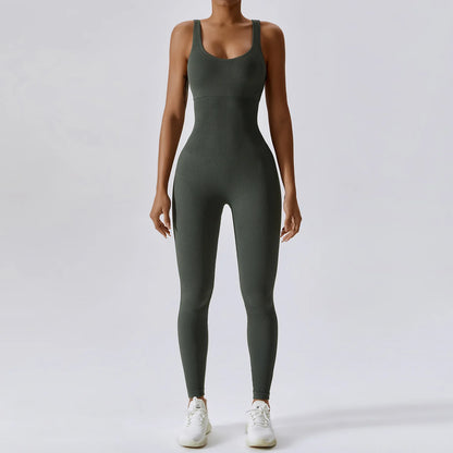 Primavera sem costura terno de yoga de uma peça dança barriga aperto conjunto de treino de fitness estiramento bodysuit roupas de ginásio push up roupas esportivas