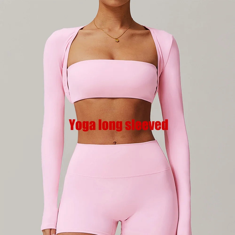 Xale de manga comprida roupas de yoga para mulheres ao ar livre correndo esportes ombro camiseta fitness secagem rápida colheita topo manga comprida
