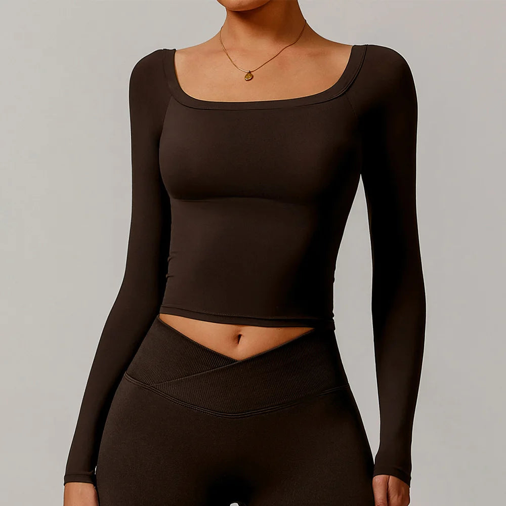 Mulheres camisas de yoga colheita topos mangas compridas camisas para mulheres yoga esportes fitness ginásio roupas correndo treino topos camisas esportivas