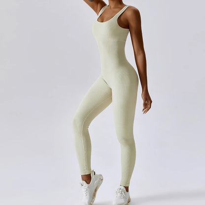 Primavera sem costura terno de yoga de uma peça dança barriga aperto conjunto de treino de fitness estiramento bodysuit roupas de ginásio push up roupas esportivas