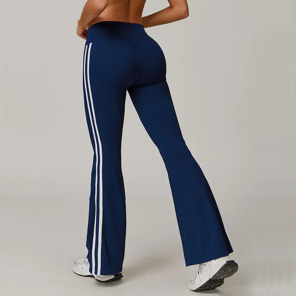 Treino alargamento leggings yoga mulheres cintura alta perna larga calças de yoga ginásio esportes magro queimado calças apertadas controle barriga dança