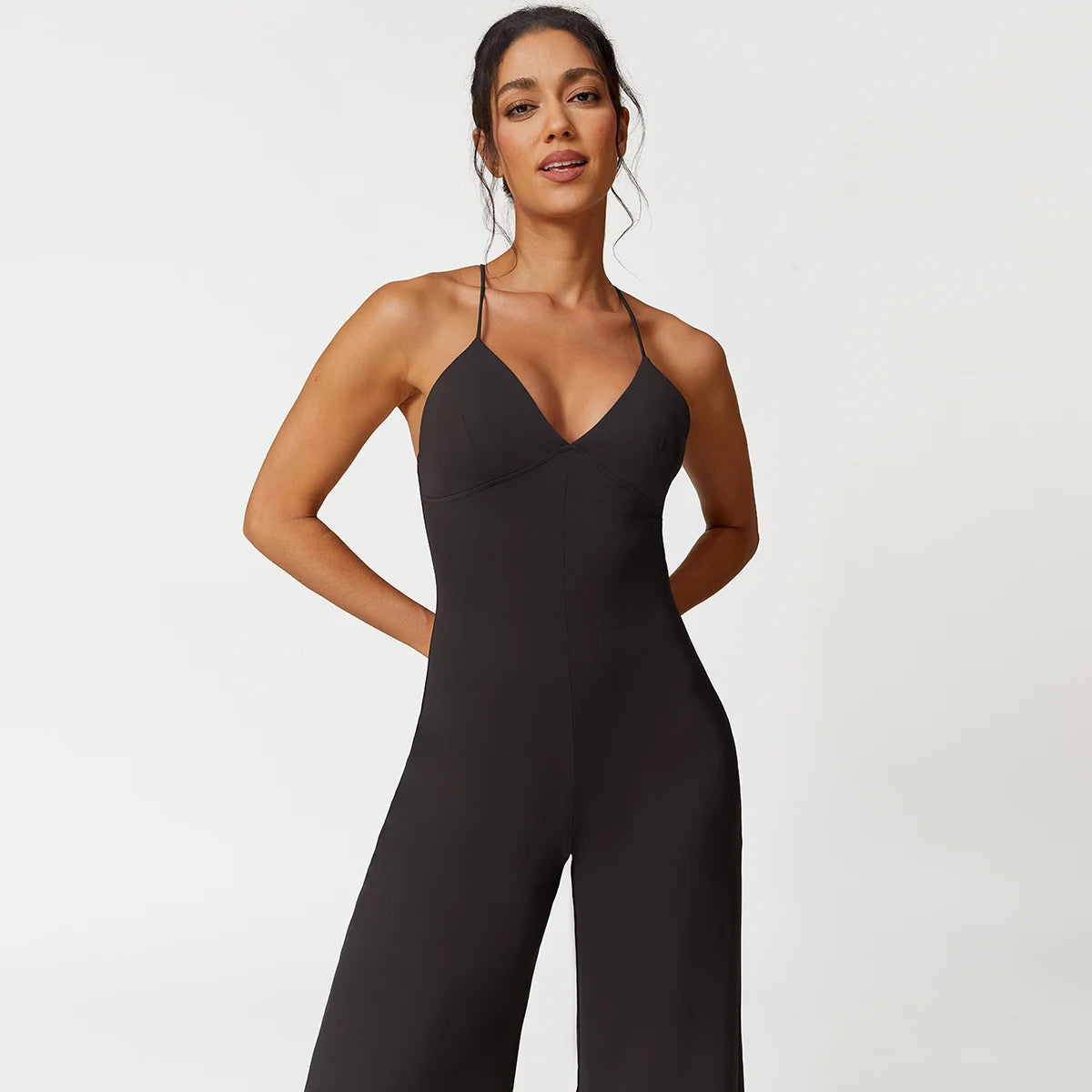 Mulheres perna larga com decote em v ginásio terno de fitness sexy alargamento leggings macacões uma peça treino yoga conjunto playsuit bodysuit roupas ativas