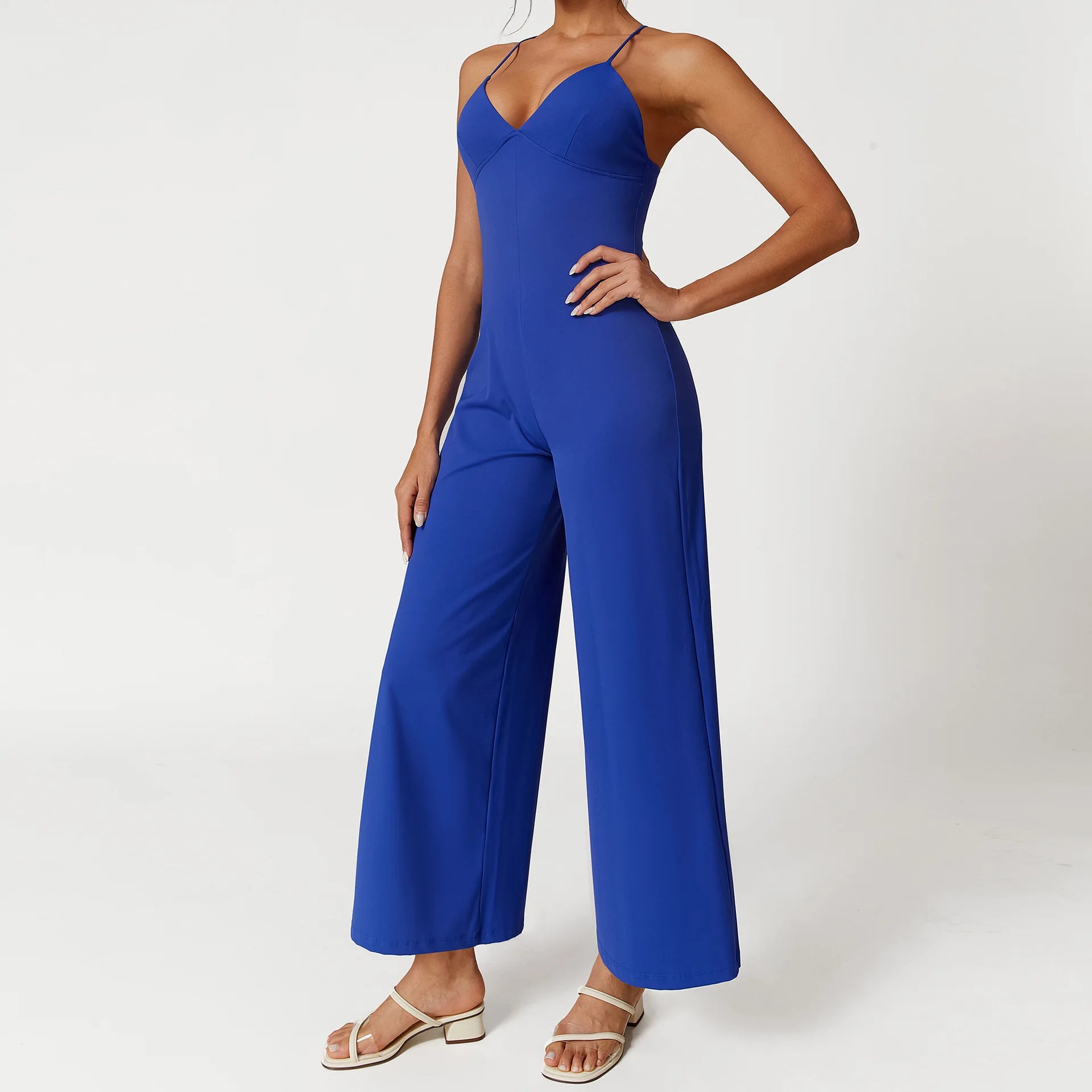 Mulheres perna larga com decote em v ginásio terno de fitness sexy alargamento leggings macacões uma peça treino yoga conjunto playsuit bodysuit roupas ativas