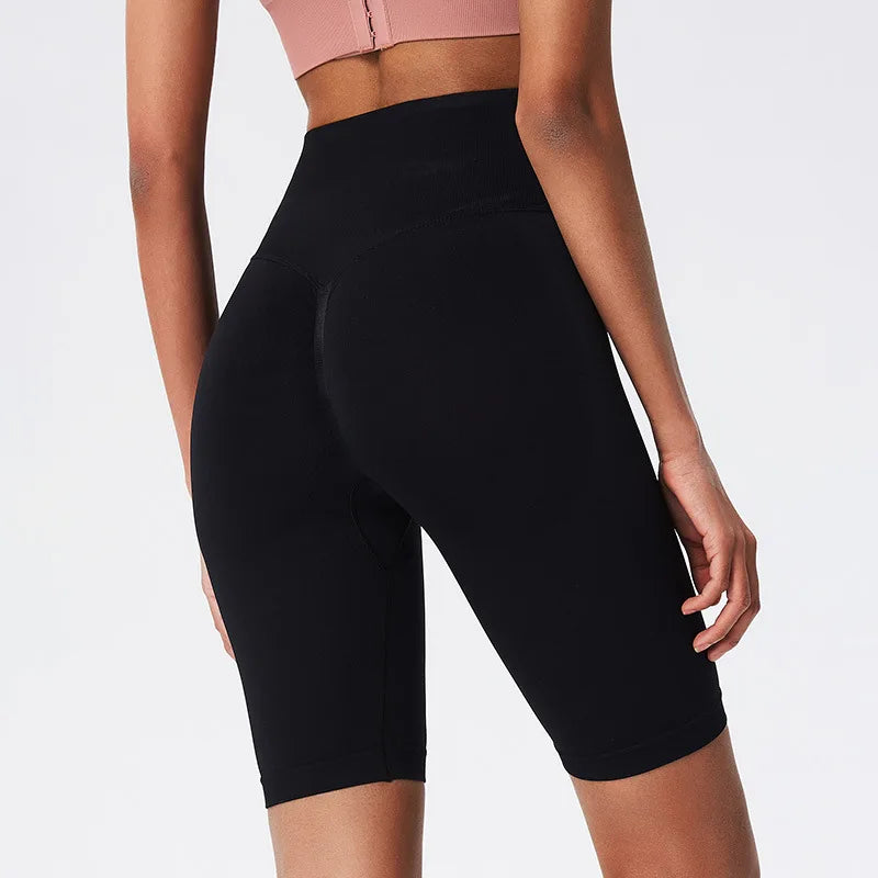 Sem costura shorts de yoga feminino shorts de fitness correndo ciclismo shorts respirável esportes leggings cintura alta treino ginásio shorts collants