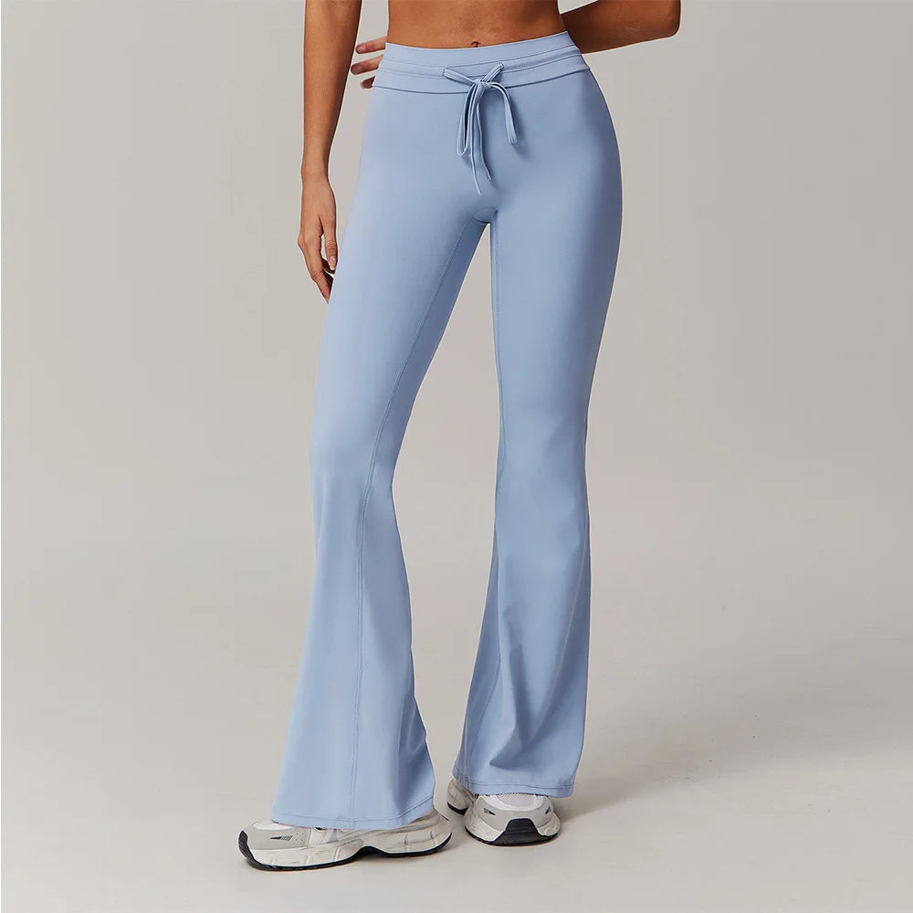 Leggings de yoga cintura alta bell-bottoms respirável leggings calças de yoga fitness correndo push up treino ginásio roupas calças de perna larga