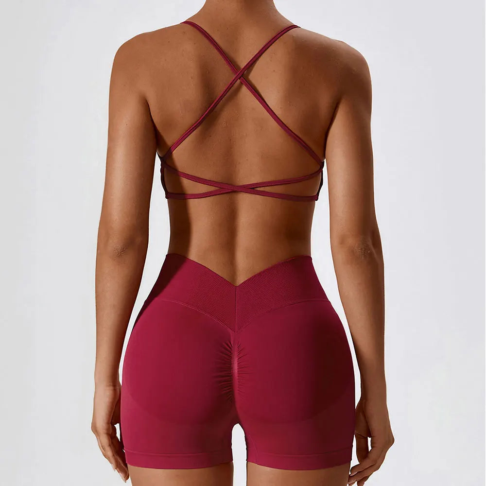 Seamless Yoga Gym Fatos com Shorts para Mulheres, Crop Top, Sutiã Esportivo, Treino, Corrida, Workout Outfit, Fitness Vestuário, 2pcs