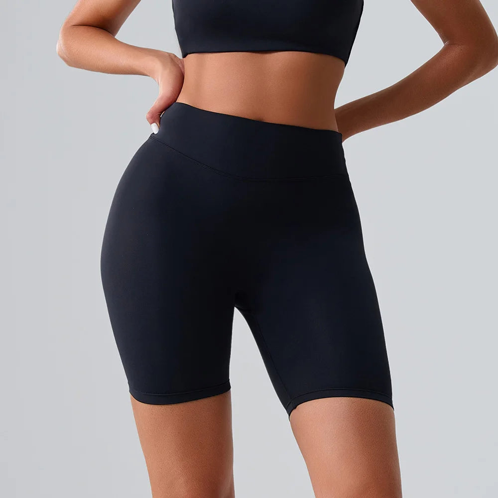 Mulheres esportes biker shorts mulheres cintura alta yoga shorts ciclismo shorts push up leggings de fitness controle de barriga yoga shorts finos