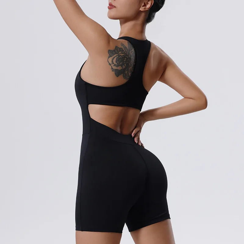 Yoga treino conjunto para mulheres, macacões, fitness sportswear, macacão treino, ginásio set, roupas de treino 1 pc