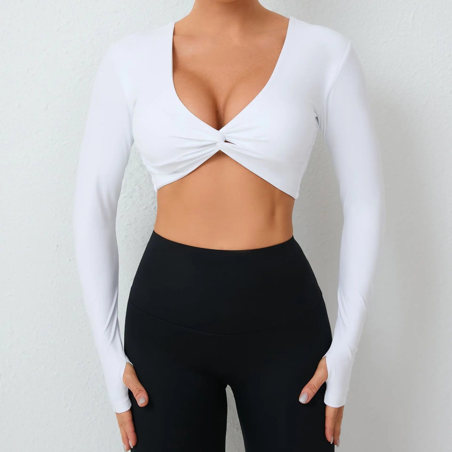 Camisas de yoga das mulheres manga longa yoga colheita topos correndo camisas ginásio camisa push up treino ginásio superior inserção almofadas fino ajuste esportes sexy
