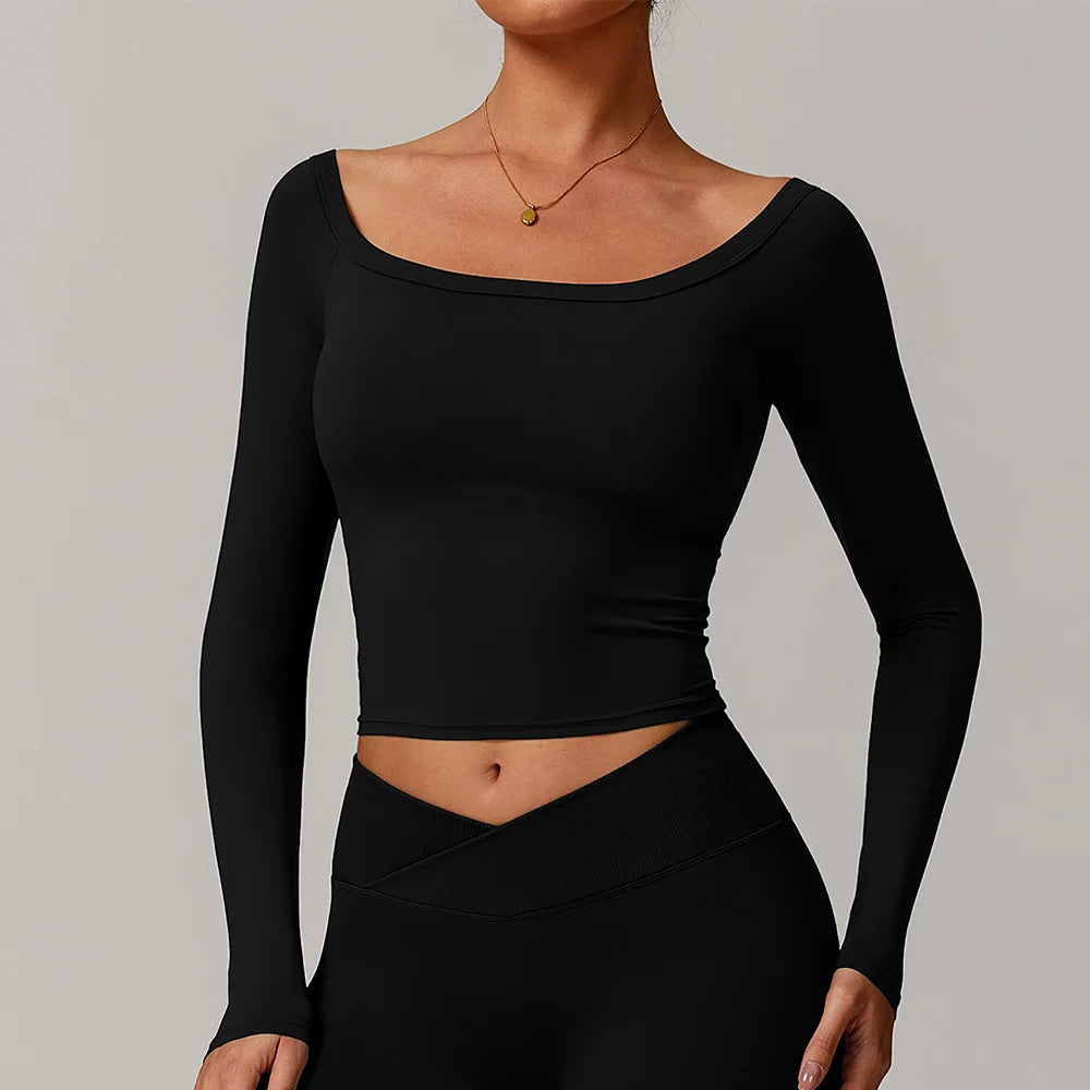 Mulheres camisas de yoga colheita topos mangas compridas camisas para mulheres yoga esportes fitness ginásio roupas correndo treino topos camisas esportivas