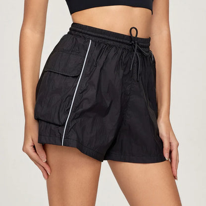 VITALINOVO Shorts de corrida atlético feminino 2 em 1, cintura alta, treino, casual, academia, suor, malha, forro confortável, bolsos, desportivo