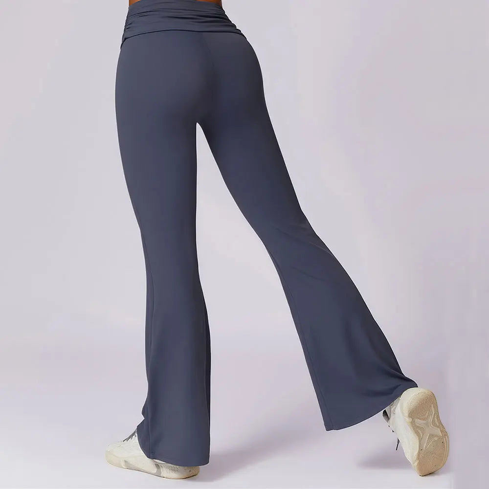 Calças de Yoga Flare para Mulheres, Cintura Alta, Perna Larga, Leggings Alargamento, Treino De Ginástica, Corrida, Fitness, Esportes, Calça Larga, Calças De Dança Latina