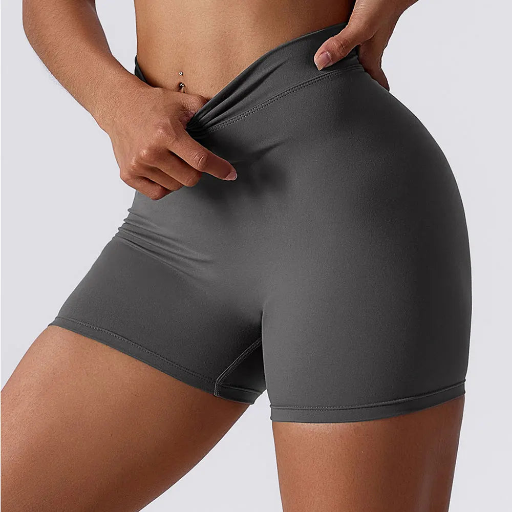 V voltar shorts de yoga para mulheres treino ginásio push up shorts scrunch butt esporte curto fitness collants ciclismo shorts activewear