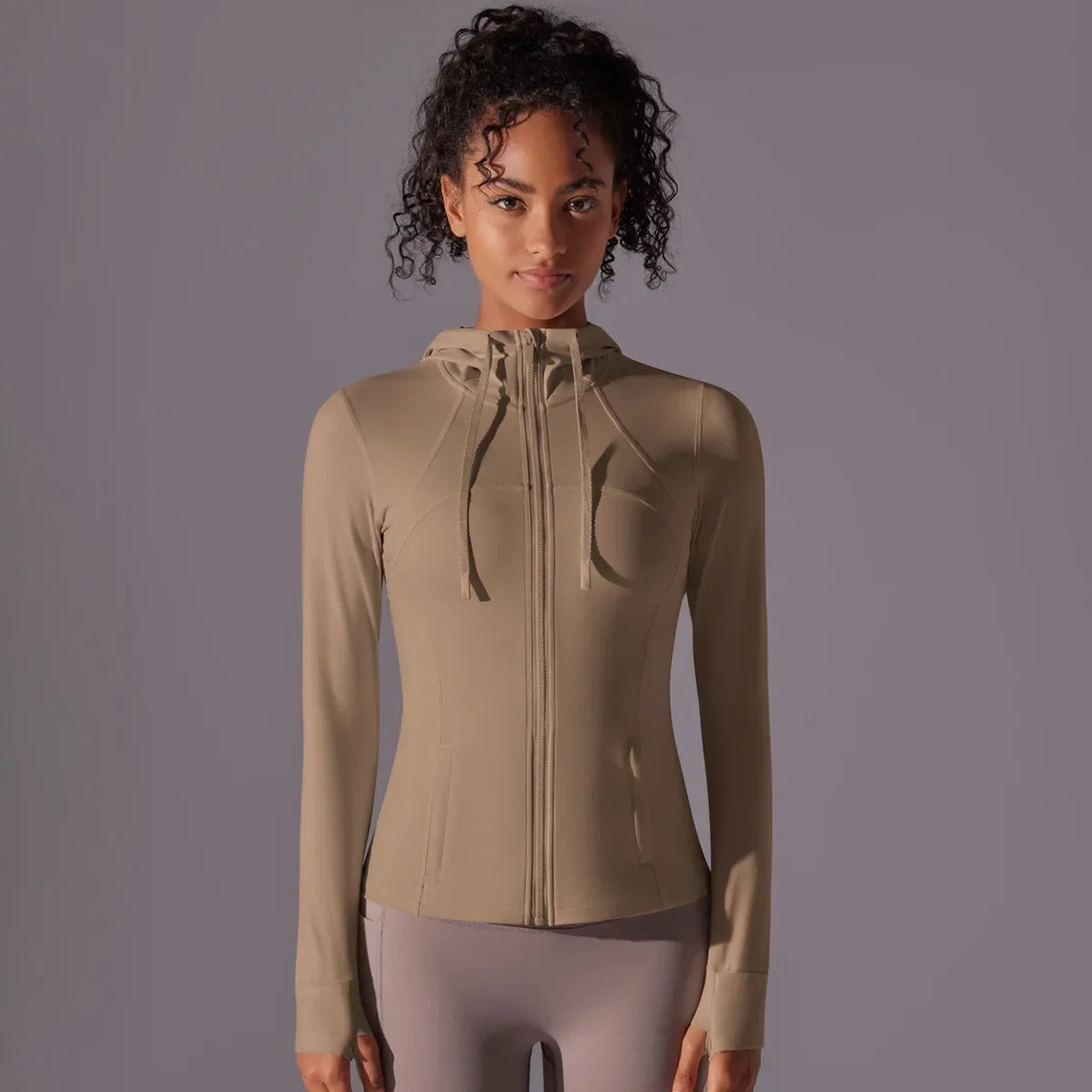 Jaqueta de treino com zíper com capuz feminina atlética, leve, corrida, ioga, pista, roupas de ginástica, blusa esportiva, pulôver, roupas