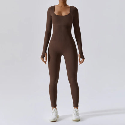 Sem costura yoga terno feminino bodysuit primavera dança roupas de fitness ginásio push up treino bodysuit apertado de manga comprida atlético wear