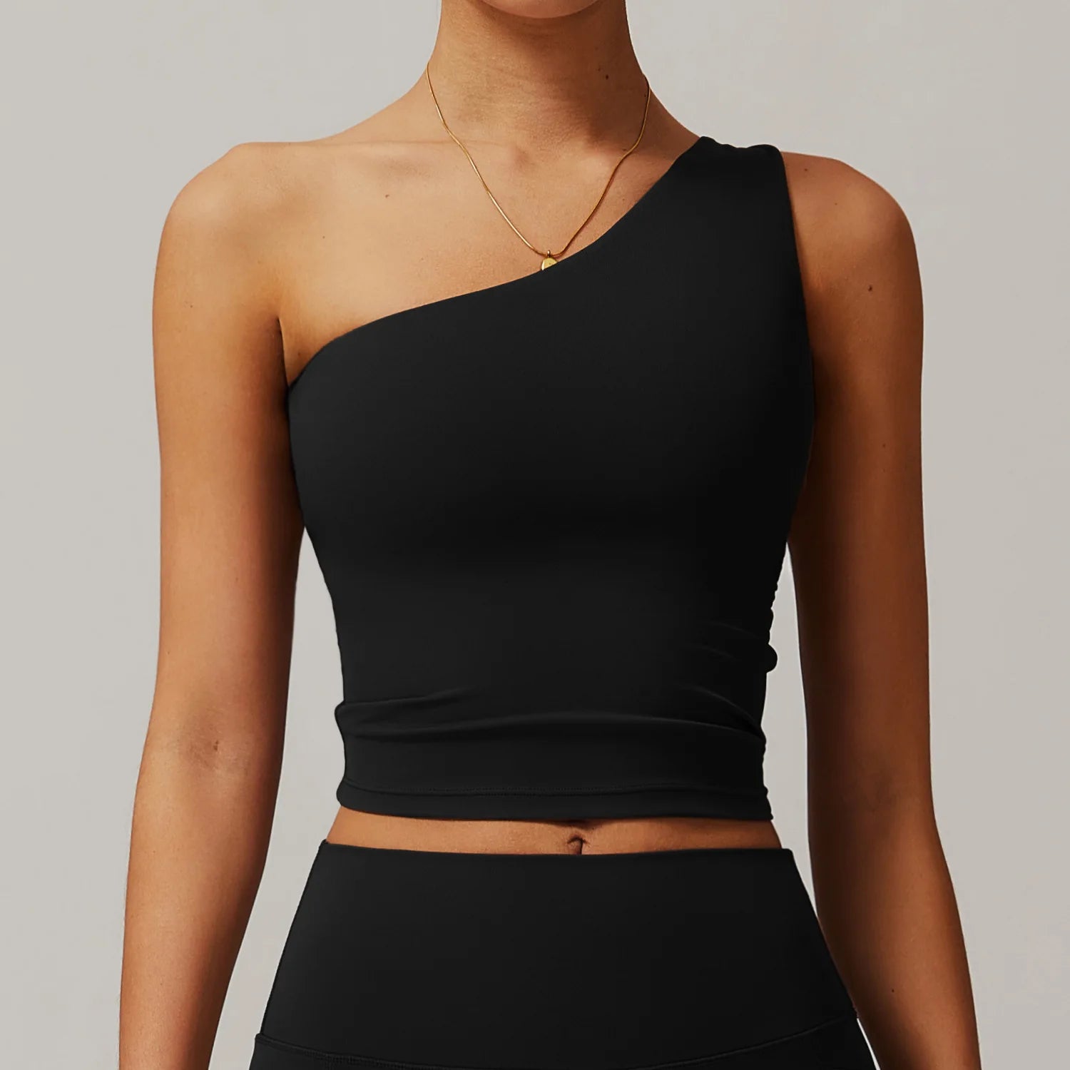 Sutiã de ombro único feminino yoga sutiã esportivo respirável à prova de choque ginásio treino fitness push up superior correndo colete esportivo roupa interior