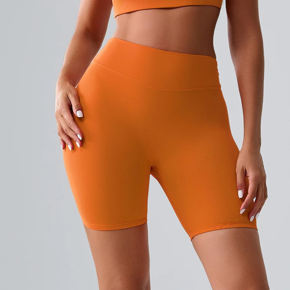 Mulheres esportes biker shorts mulheres cintura alta yoga shorts ciclismo shorts push up leggings de fitness controle de barriga yoga shorts finos